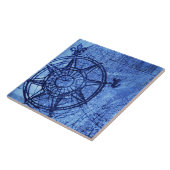 Antiek kompas roos tegeltje (Zijkant)