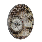 antiek kompas van steampunk kustlijn dartbord (Voorkant Links)