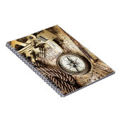 antiek kompas van steampunk kustlijn notitieboek (Rechterzijde)