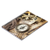antiek kompas van steampunk kustlijn notitieboek (Linkerzijde)