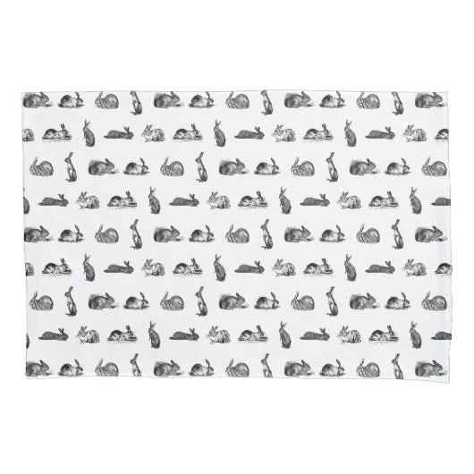 Antiek konijnen  Bunny Art CUSTOM BG COLOR Kussensloop (Voorkant)
