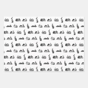 Antiek konijnen  kunst KLANTENKLEUR Inpakpapier Vel