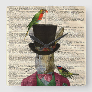 Antiek konijnenpagina Gewijzigde wandklok