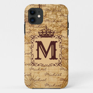 antiek koninklijke koning wereldkaart rustië Case-Mate iPhone case