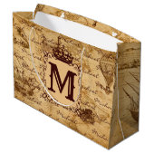 antiek koninklijke koning wereldkaart rustië groot cadeauzakje (Achterkant Gekanteld)