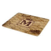 antiek koninklijke koning wereldkaart rustië snijplank (Hoek)