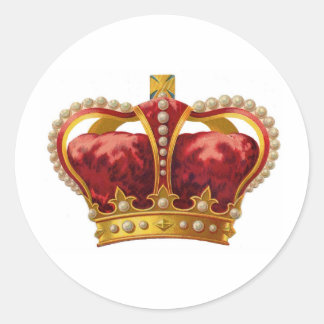 Antiek koninklijke kroon ronde sticker