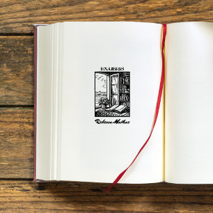 Antiek kookplaat Etching Henri Bacher Ex Libris Rubberstempel