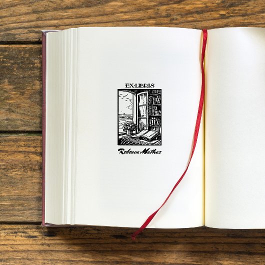 Antiek kookplaat Etching Henri Bacher Ex Libris Rubberstempel