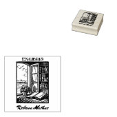 Antiek kookplaat Etching Henri Bacher Ex Libris Rubberstempel (Gestempeld)