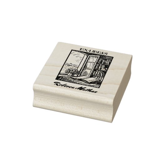 Antiek kookplaat Etching Henri Bacher Ex Libris Rubberstempel (Stempel)