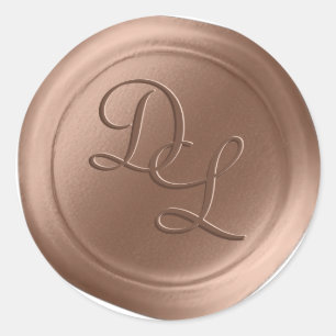 Antiek Koper 2 Letter Monogram Wax Seal Stickers
