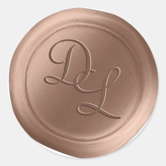 Antiek Koper 2 Letter Monogram Wax Seal Stickers (Voorkant)