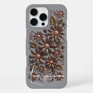 Antiek Koperen Bloem ClipArt - Vintage 3D Brons  iPhone 16 Pro Max Hoesje