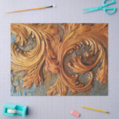 Antiek koperroestig Barok ornament stoffig blauw Tissuepapier (Craft)