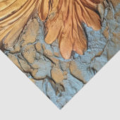 Antiek koperroestig Barok ornament stoffig blauw Tissuepapier (Detail)