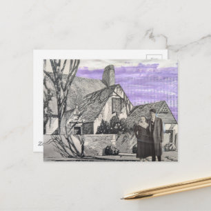 Antiek Koppel Nieuwe Huis Collage Briefkaart