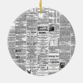  Antiek krant Monogram Keramisch Ornament (Achterkant)