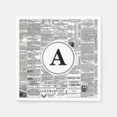  Antiek krant Monogram Servetten (Voorkant)