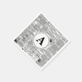  Antiek krant Monogram Servetten (Hoek)