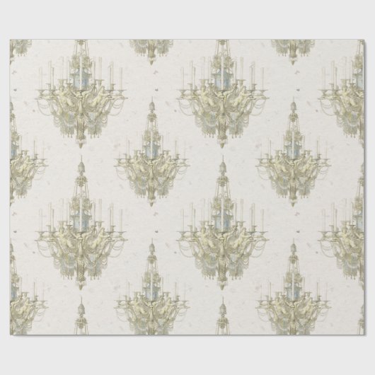 Antiek kroonluchter decoupage/geschenkverpakking p cadeaupapier (Vlak)