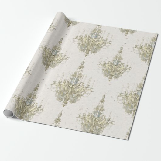 Antiek kroonluchter decoupage/geschenkverpakking p cadeaupapier (Uitgerold)