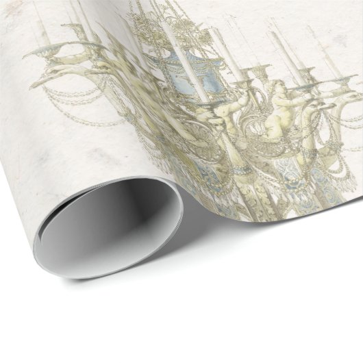 Antiek kroonluchter decoupage/geschenkverpakking p cadeaupapier (Rol Hoek)
