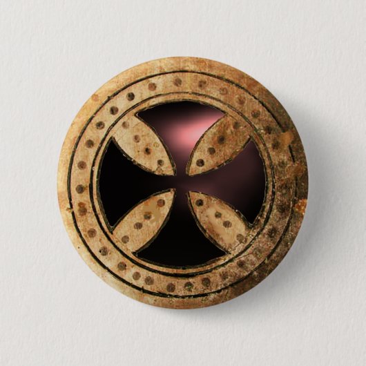 ANTIEK KROSS Black Onyx Gem Ronde Button 5,7 Cm (Voorkant)