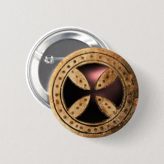 ANTIEK KROSS Black Onyx Gem Ronde Button 5,7 Cm (Voorkant /achterkant)