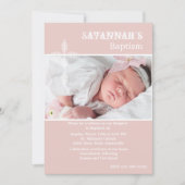 Antiek Kruis Blush Foto Religieuze Uitnodiging (Voorkant)