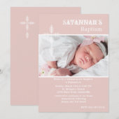 Antiek Kruis Blush Foto Religieuze Uitnodiging (Voorkant / Achterkant)