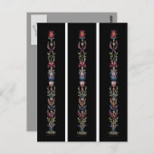 Antiek kunst op zwarte Bladwijzer Briefkaart (Voorkant / Achterkant)