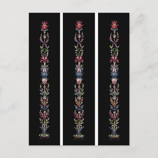 Antiek kunst op zwarte Bladwijzer Briefkaart (Voorkant)