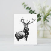 Antiek kunsttekening handgemaakte natuur briefkaart (Staand voorkant)