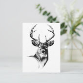 Antiek kunsttekening handgemaakte natuur briefkaart (Staand voorkant)