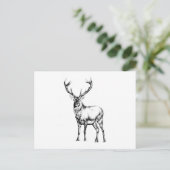 Antiek kunsttekening handgemaakte natuur briefkaart (Staand voorkant)