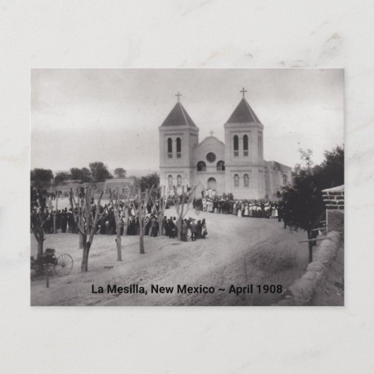 Antiek La Mesilla NM Plaza New Mexico 1908 Feestdagenkaart (Voorkant)