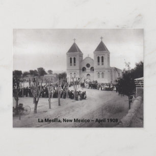 Antiek La Mesilla NM Plaza New Mexico 1908 PC Feestdagenkaart