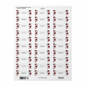 Antiek label met Bourgondiëroze retouradres (Full Sheet)