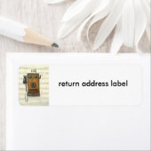 antiek label van retouradres van de wandtelefoon (Insitu)