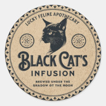 Antiek Label Zwarte Kat Halloween Decoratie