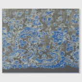 ANTIEK LACE BLACK EN BLAUW GIFT-opvulpapier Cadeaupapier (Vlak)