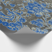 ANTIEK LACE BLACK EN BLAUW GIFT-opvulpapier Cadeaupapier (Hoek)