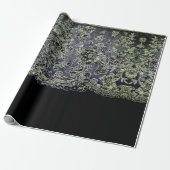 ANTIEK LACE BLACK EN BLAUW GIFT-opvulpapier Cadeaupapier (Uitgerold)