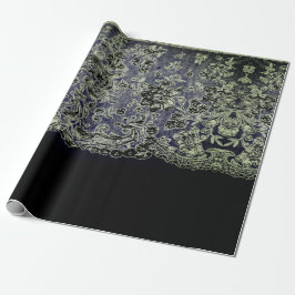 ANTIEK LACE BLACK EN BLAUW GIFT-opvulpapier Cadeaupapier
