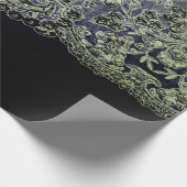 ANTIEK LACE BLACK EN BLAUW GIFT-opvulpapier Cadeaupapier (Hoek)