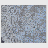 ANTIEK LACE BLACK EN BLAUWE GIFT WRAPPING CADEAUPAPIER (Vlak)