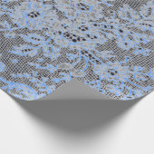 ANTIEK LACE BLACK EN BLAUWE GIFT WRAPPING CADEAUPAPIER (Hoek)
