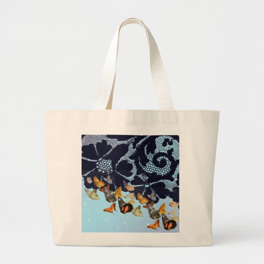 ANTIEK LACE-BUTTERFLIES IN TWILIGHT CANVAS TAS (Voorkant)