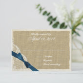 Antiek Lace en Navy Country Response Kaart (Staand voorkant)